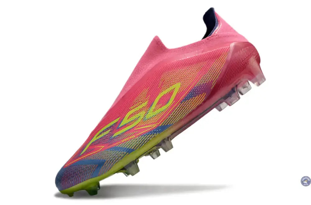 F50 Elite Laceless FG Mystic Victory - Lucid Pink/Lucid Lemon/Blue Fusion