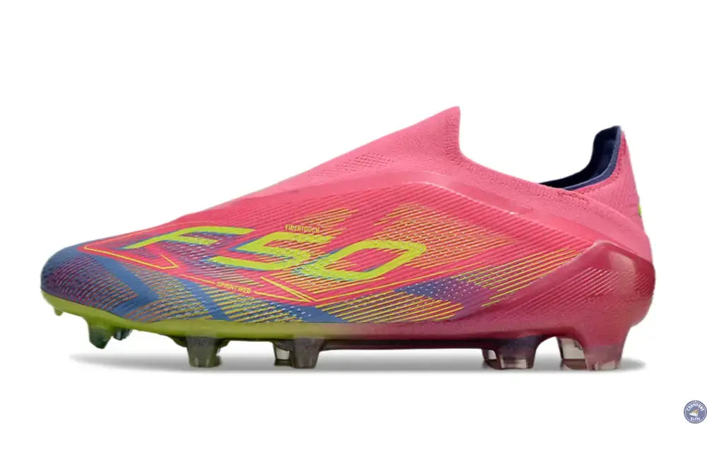 F50 Elite Laceless FG Mystic Victory - Lucid Pink/Lucid Lemon/Blue Fusion
