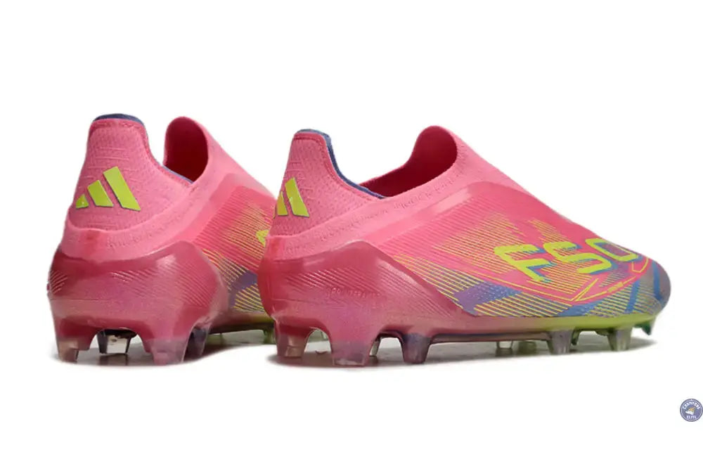 F50 Elite Laceless FG Mystic Victory - Lucid Pink/Lucid Lemon/Blue Fusion