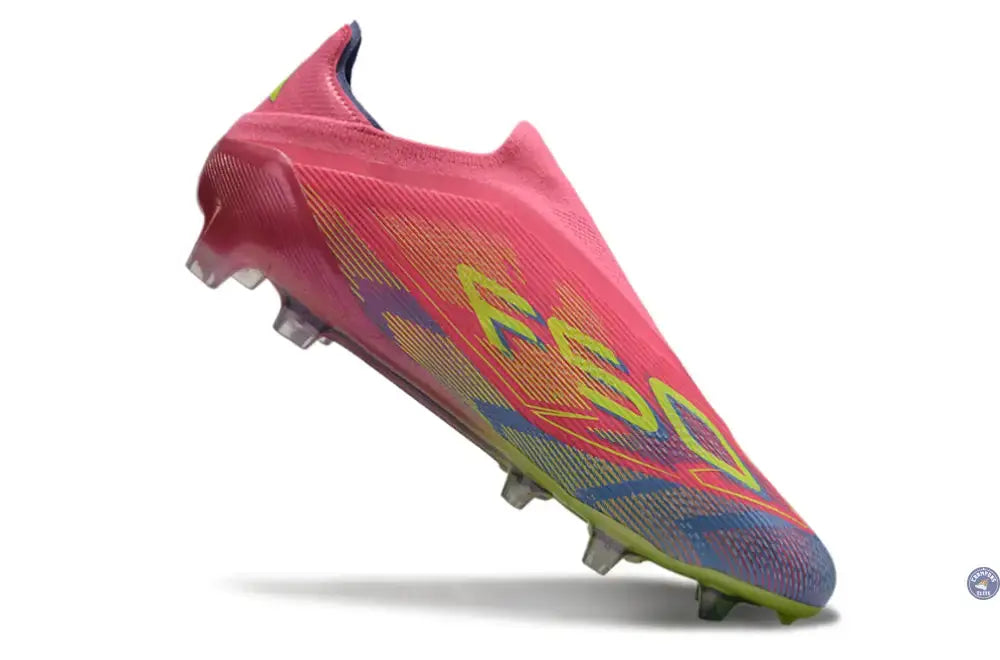 F50 Elite Laceless FG Mystic Victory - Lucid Pink/Lucid Lemon/Blue Fusion