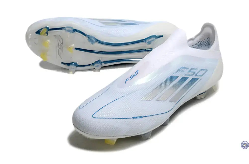 F50 Elite Laceless FG Polar Victory - Blanc/Argenté/Bleu