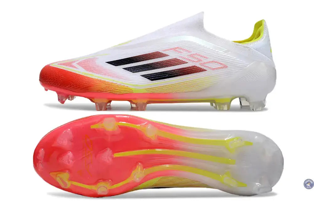 F50 Elite Laceless FG Pure Victory - Blanc/Lucid Red/Jaune