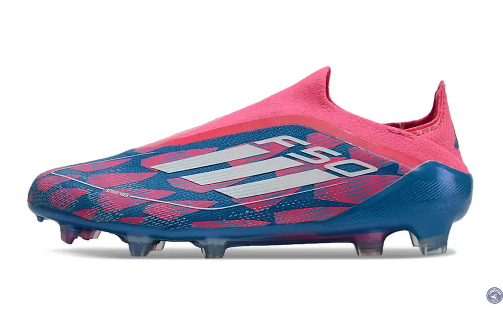 F50 Elite Laceless FG Reemergence - Bleu/Blanc/Rose