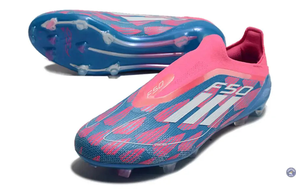 F50 Elite Laceless FG Reemergence - Bleu/Blanc/Rose