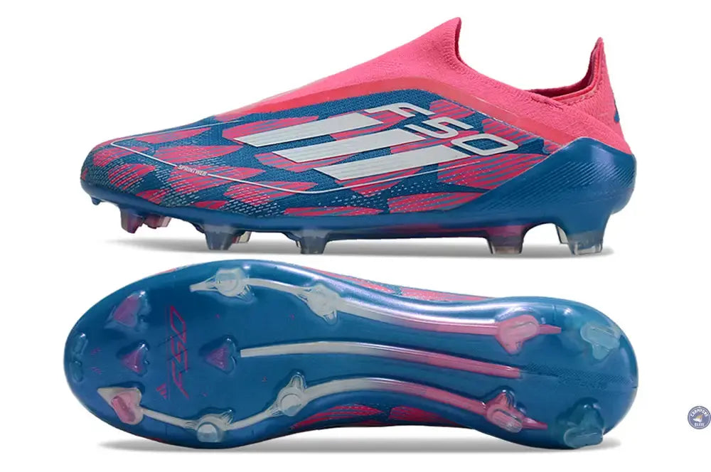 F50 Elite Laceless FG Reemergence - Bleu/Blanc/Rose