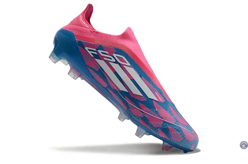 F50 Elite Laceless FG Reemergence - Bleu/Blanc/Rose