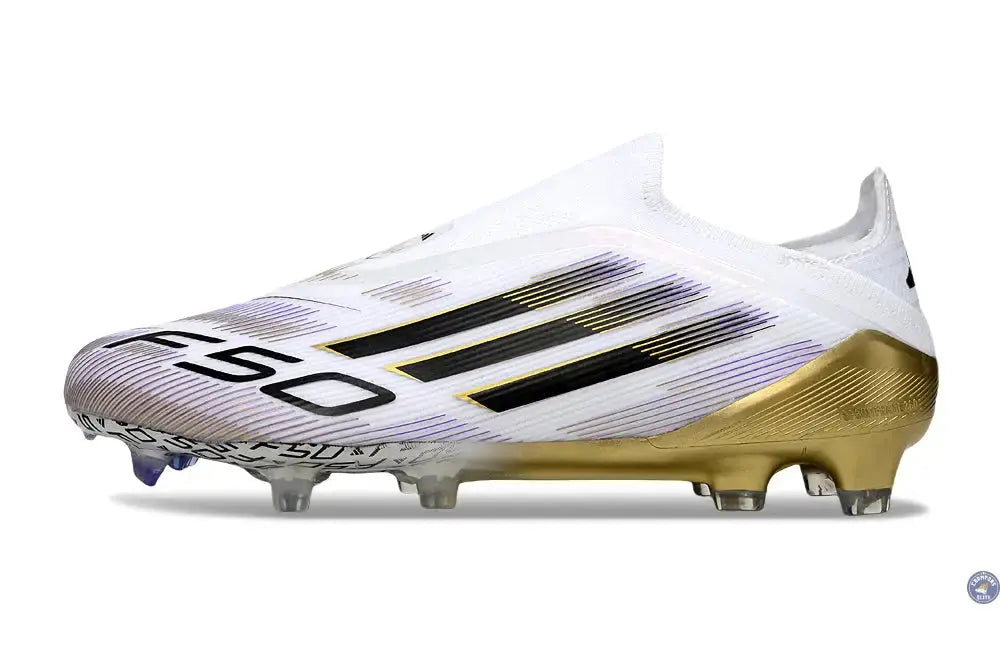 F50 Elite Laceless FG Road to Glory - Blanc/Noir/Doré
