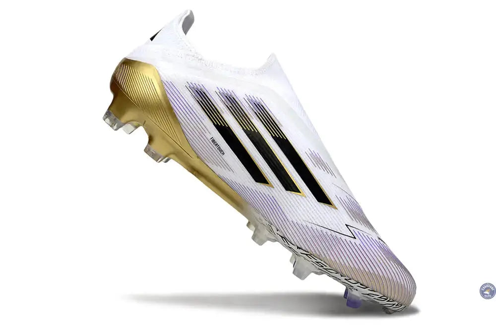 F50 Elite Laceless FG Road to Glory - Blanc/Noir/Doré