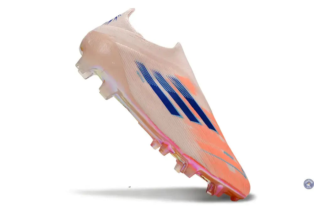 F50 Elite Laceless FG Spark Fusion - Beige/Orange/Bleu