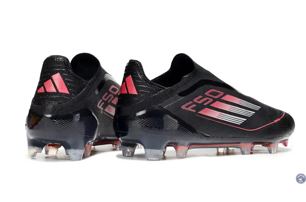 F50 Elite Laceless FG Stealth Victory - Noir/Argenté/Lucid Red