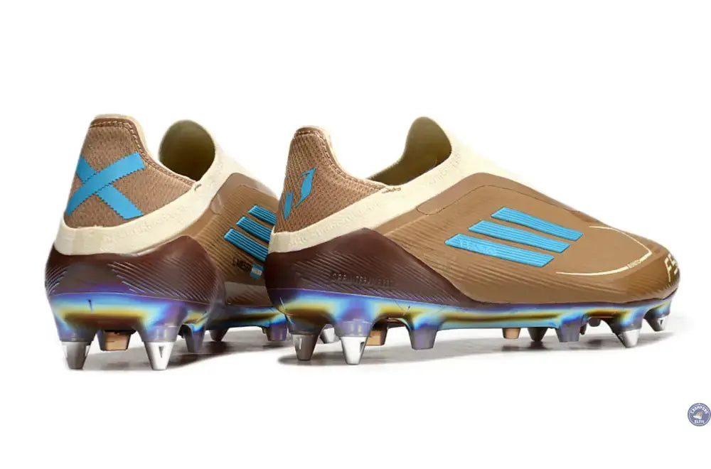 F50 Elite Laceless Messi X Bad Bunny SG - Cardboard/Blanc/Turquoise ÉDITION LIMITÉE