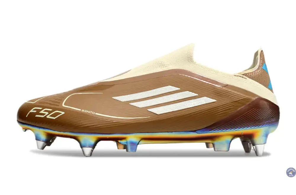 F50 Elite Laceless Messi X Bad Bunny SG - Cardboard/Blanc/Turquoise ÉDITION LIMITÉE