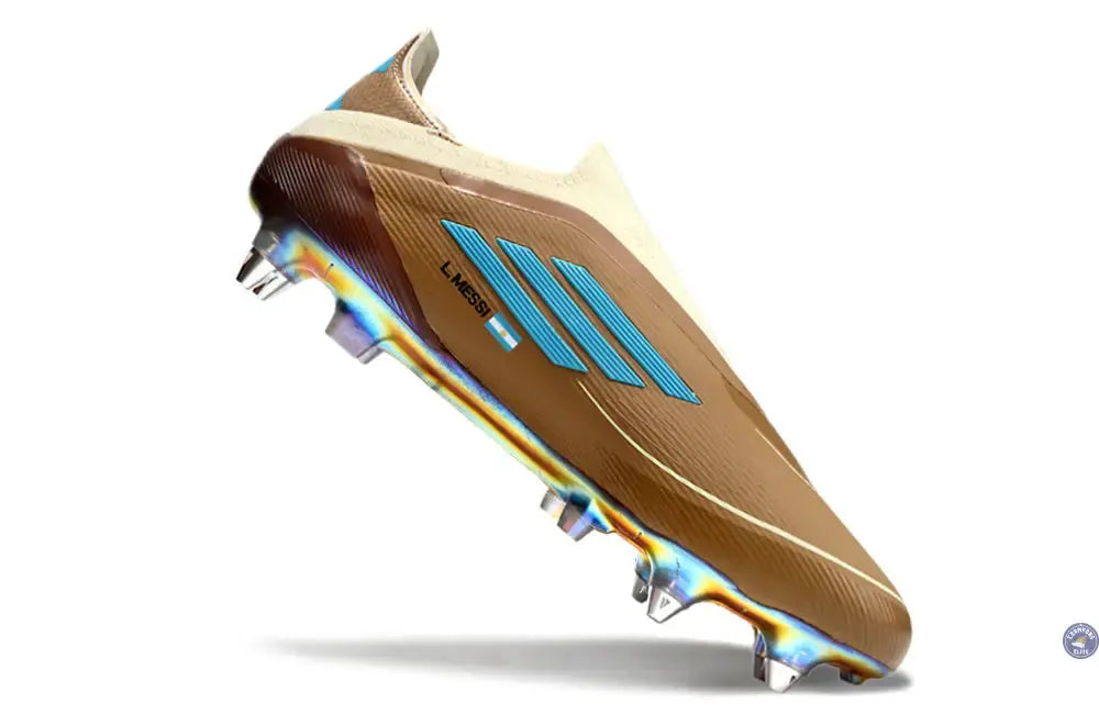 F50 Elite Laceless Messi X Bad Bunny SG - Cardboard/Blanc/Turquoise ÉDITION LIMITÉE