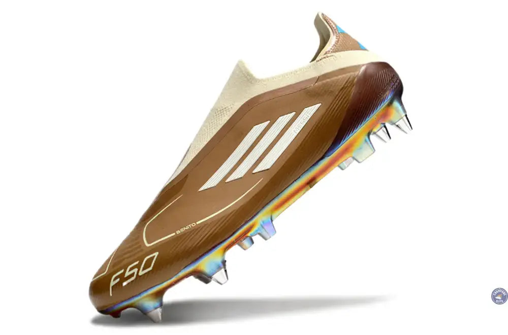 F50 Elite Laceless Messi X Bad Bunny SG - Cardboard/Blanc/Turquoise ÉDITION LIMITÉE