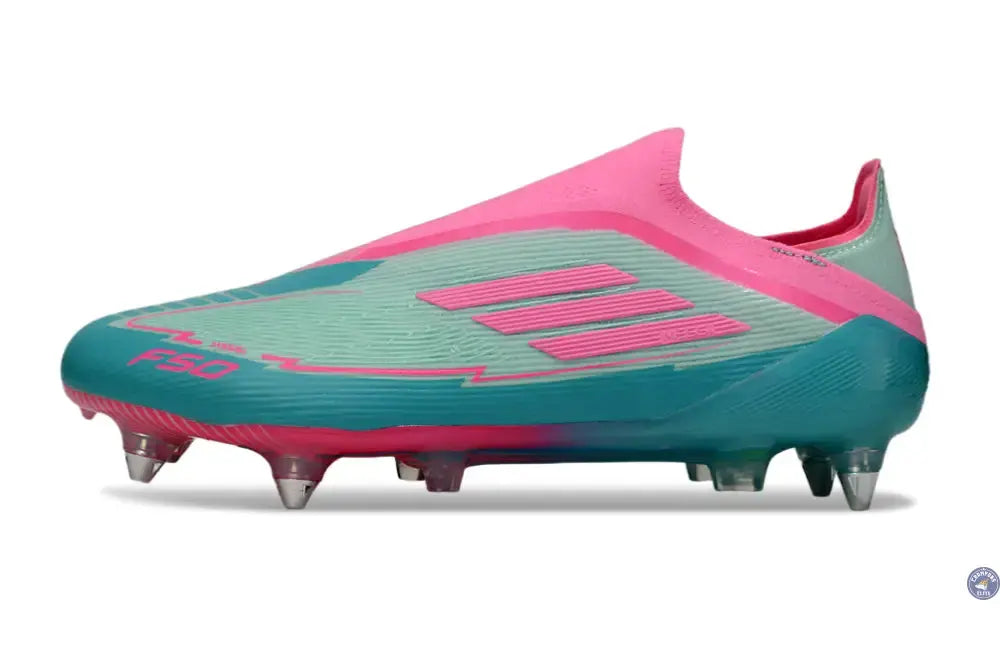 F50 Elite Laceless SG - Bleu Turquoise/Bleu/Rose