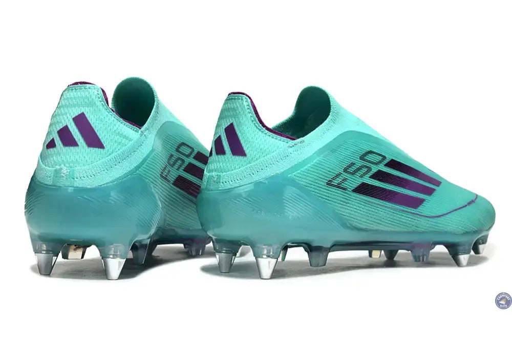 F50 Elite Laceless SG - Bleu Turquoise/Violet