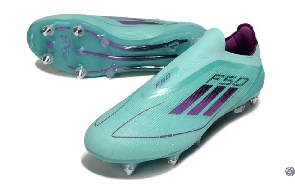 F50 Elite Laceless SG - Bleu Turquoise/Violet