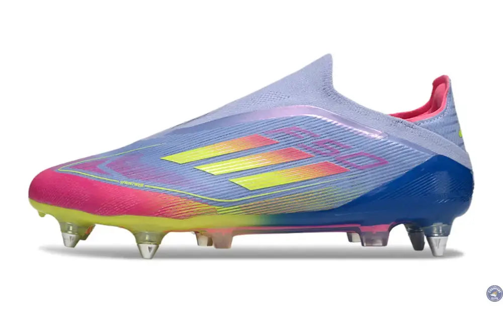 F50 Elite Laceless SG Celestial Victory - Blue Fusion/Vert/Rose