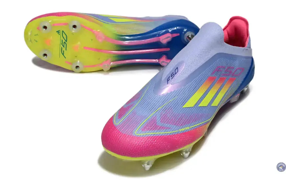 F50 Elite Laceless SG Celestial Victory - Blue Fusion/Vert/Rose
