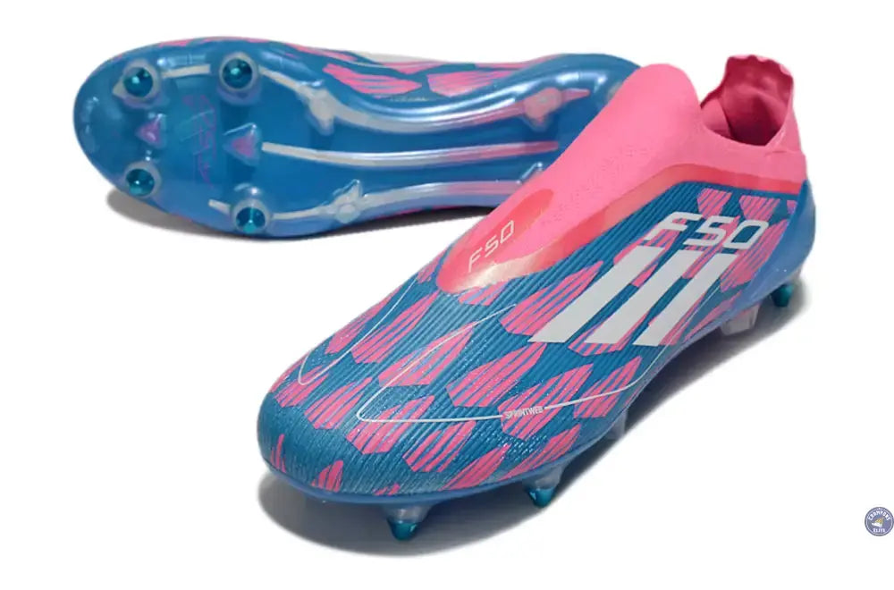 F50 Elite Laceless SG Reemergence - Bleu/Blanc/Rose