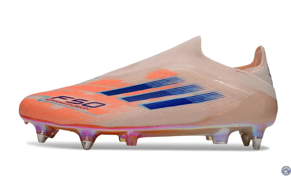 F50 Elite Laceless SG Spark Fusion - Beige/Orange/Bleu
