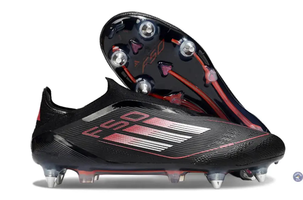 F50 Elite Laceless SG Stealth Victory - Noir/Argenté/Lucid Red