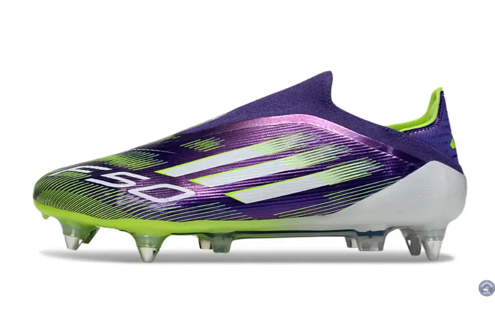 F50 Elite Laceless SG - Violet/Jaune Fluo/Blanc