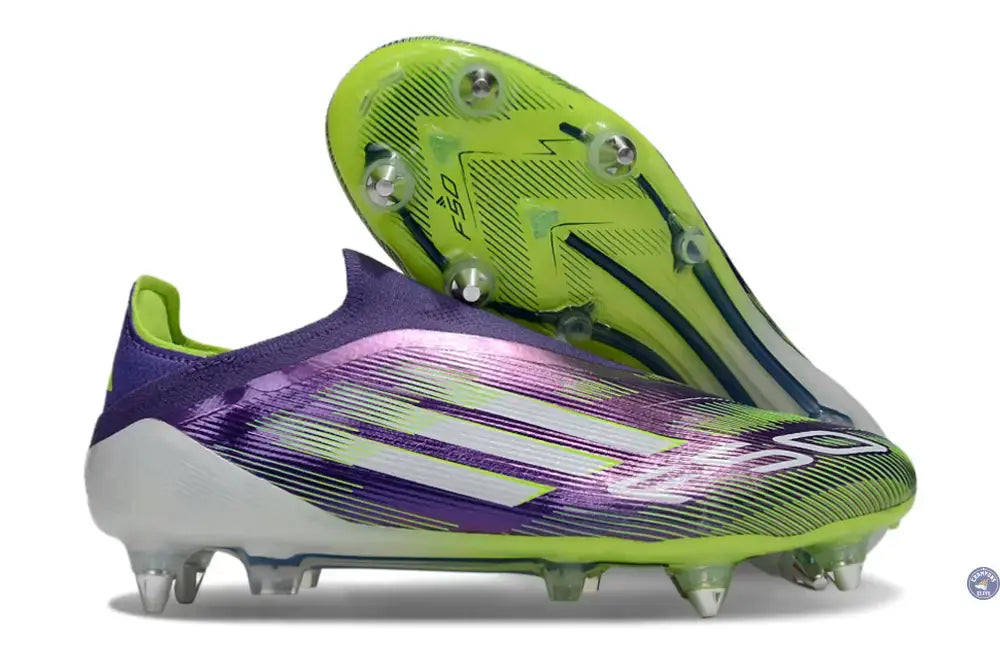 F50 Elite Laceless SG - Violet/Jaune Fluo/Blanc