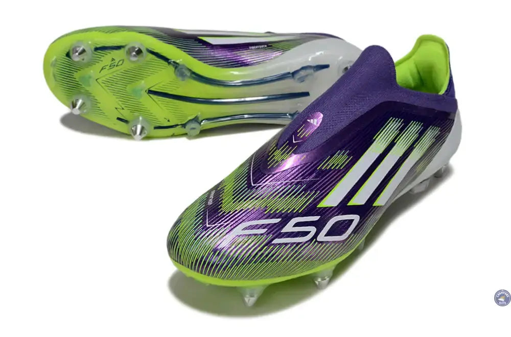 F50 Elite Laceless SG - Violet/Jaune Fluo/Blanc