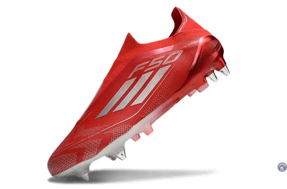 F50 Elite Laceless SG x Soccer.com - Rouge/Argent
