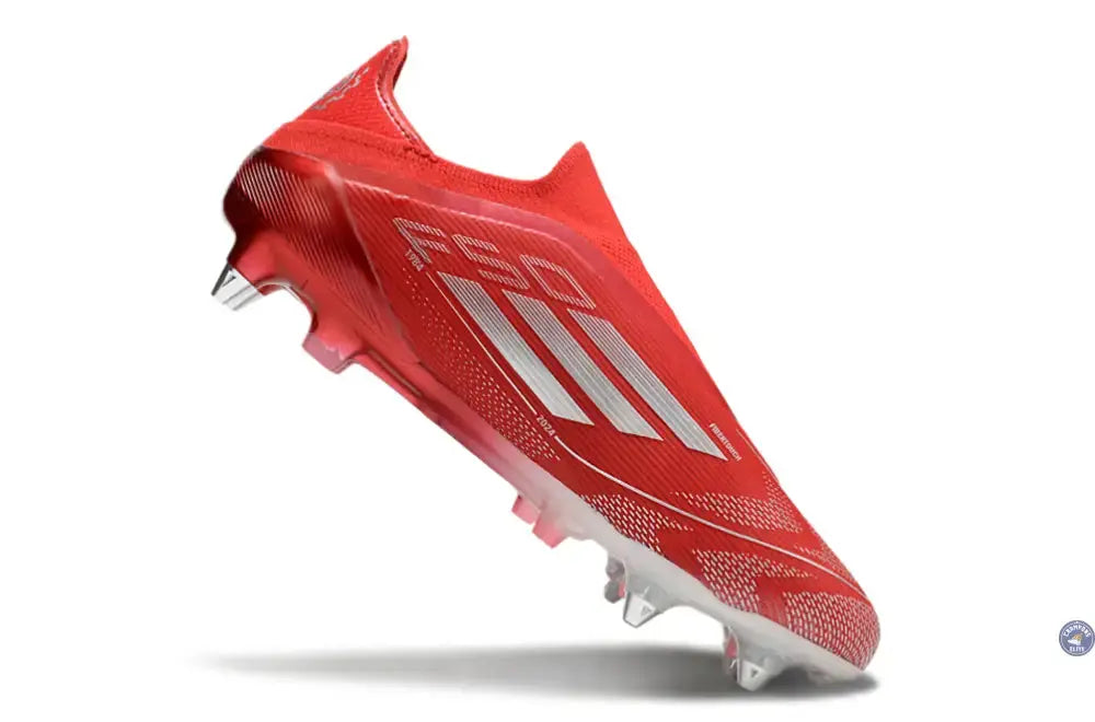 F50 Elite Laceless SG x Soccer.com - Rouge/Argent