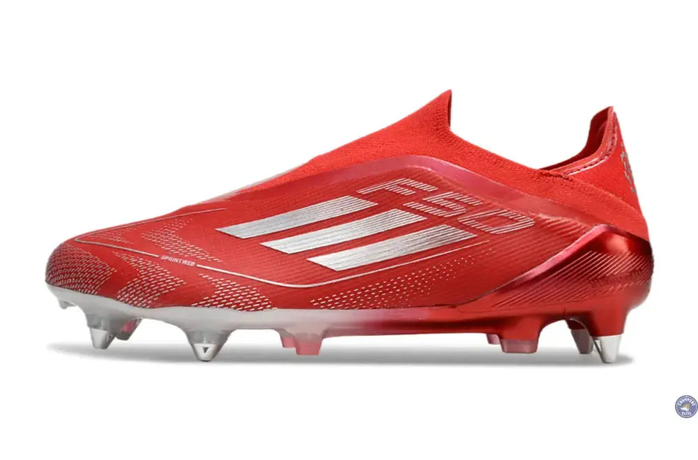 F50 Elite Laceless SG x Soccer.com - Rouge/Argent