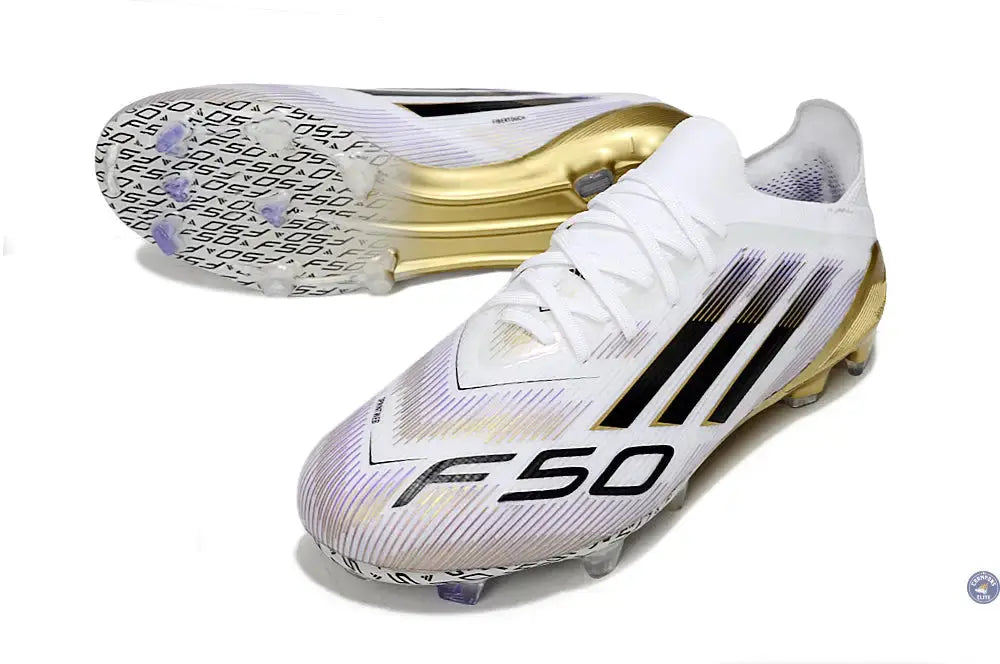 F50 Elite Lacets FG Road to Glory - Blanc/Noir/Doré