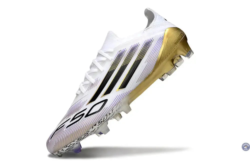F50 Elite Lacets FG Road to Glory - Blanc/Noir/Doré