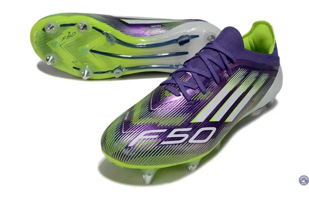 F50 Elite Lacets SG - Violet/Jaune Fluo/Blanc