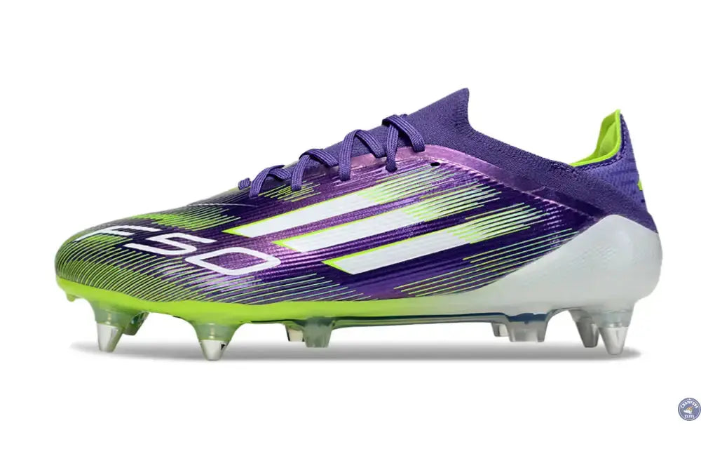 F50 Elite Lacets SG - Violet/Jaune Fluo/Blanc