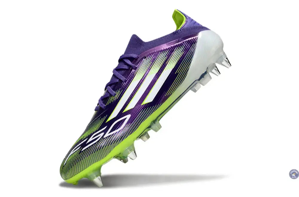 F50 Elite Lacets SG - Violet/Jaune Fluo/Blanc