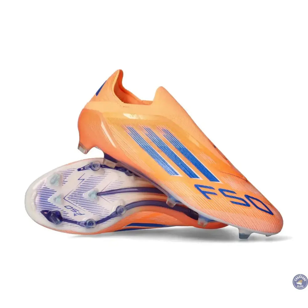 F50 Laceless Elite FG Coral Blaze - Orange/Bleu