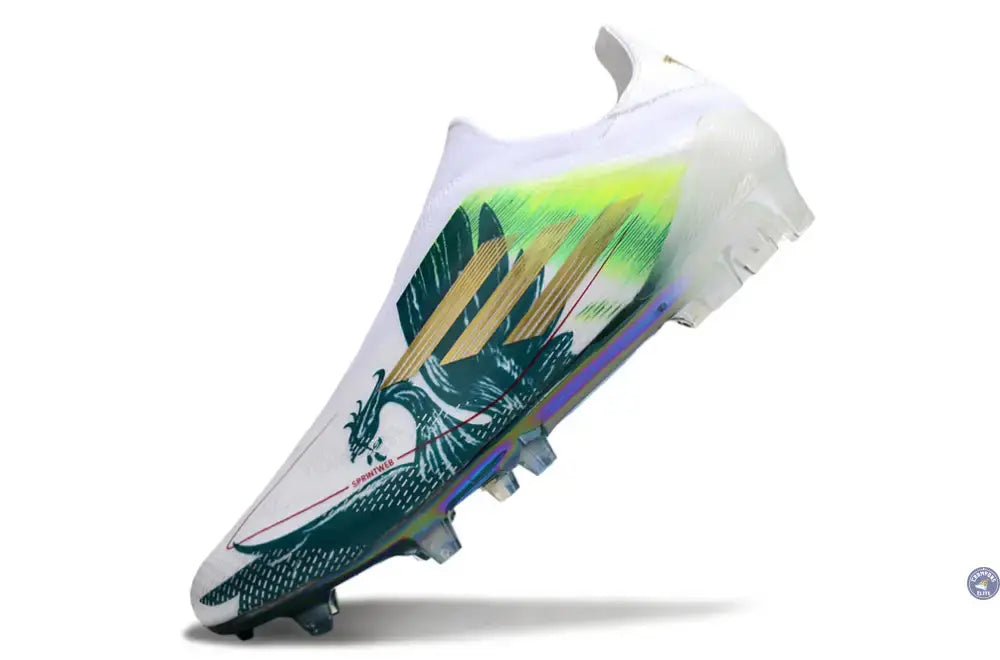 F50 Laceless Spécial Mohamed Salah FG - Blanc/Vert/Doré