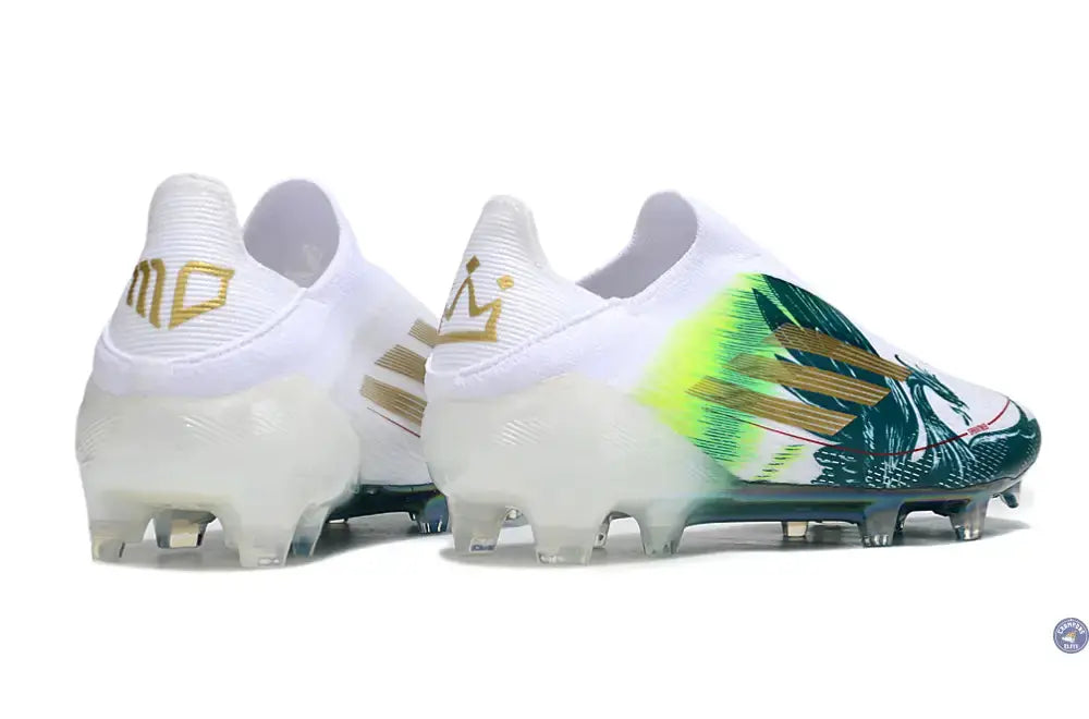 F50 Laceless Spécial Mohamed Salah FG - Blanc/Vert/Doré