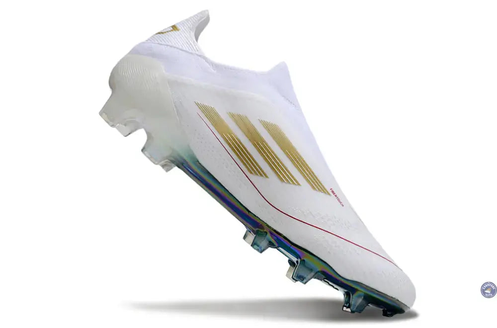 F50 Laceless Spécial Mohamed Salah FG - Blanc/Vert/Doré