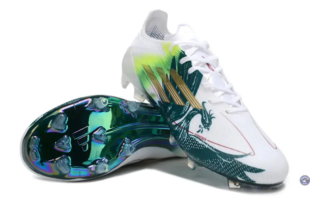 F50 Languette Spécial Mohamed Salah FG - Blanc/Vert/Doré