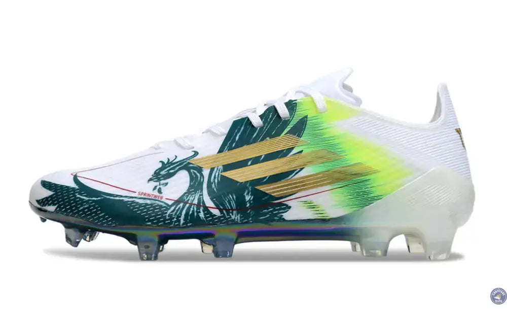 F50 Languette Spécial Mohamed Salah FG - Blanc/Vert/Doré