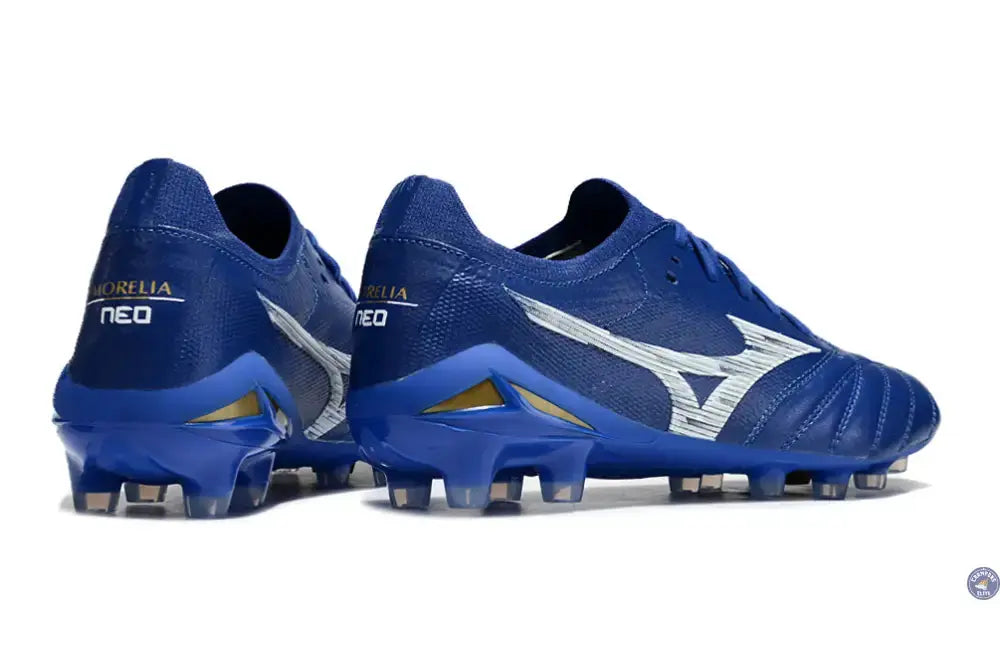 Morelia Neo 4 Elite FG/AG - Bleu/Blanc/Doré