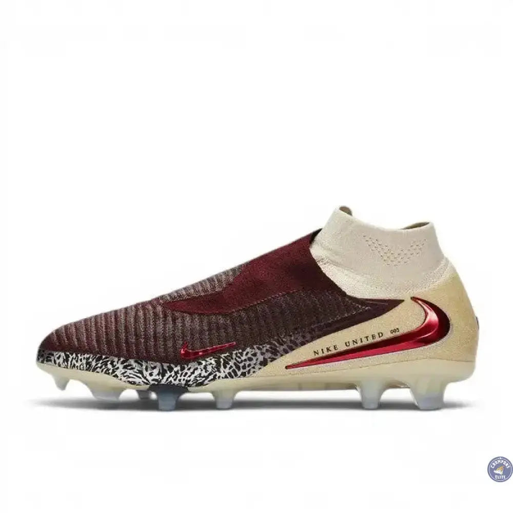Nike Phantom 6 Elite High Cut FG United - Bordeaux/Universal Red/Gris