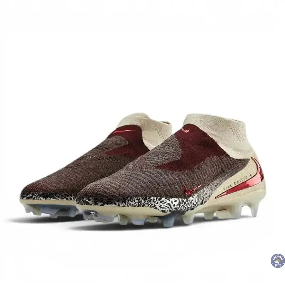 Nike Phantom 6 Elite High Cut FG United - Bordeaux/Universal Red/Gris
