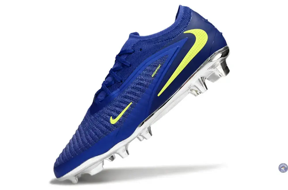 Phantom 6 Elite Low Cut FG - Bleu/Argenté/Jaune Fluo