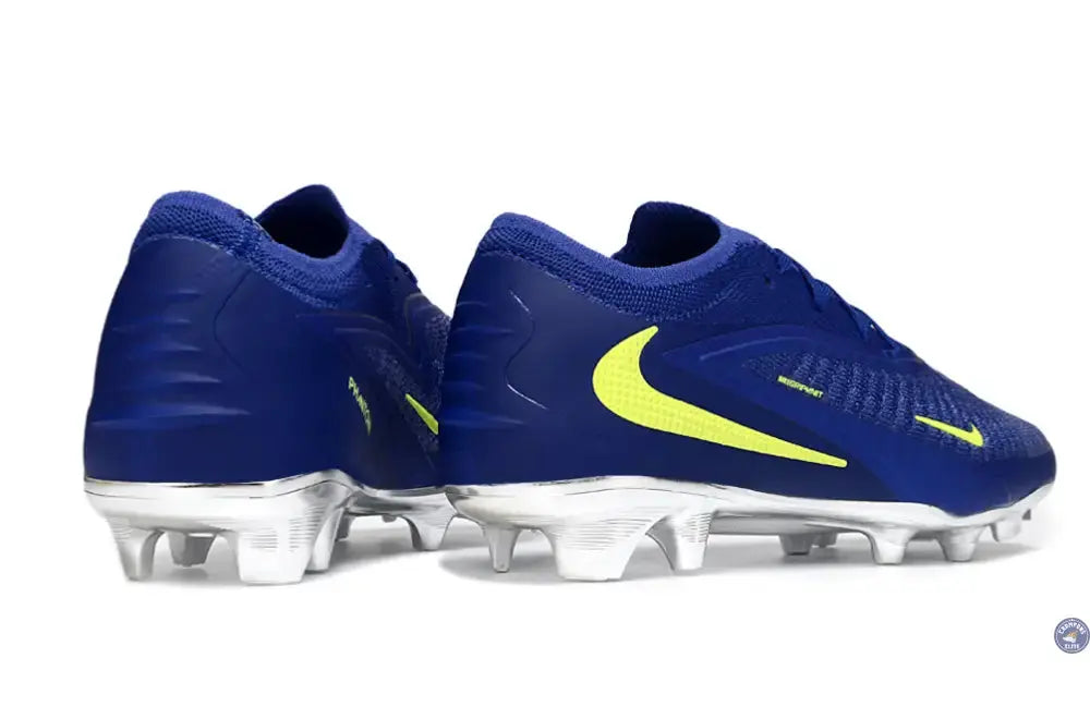 Phantom 6 Elite Low Cut FG - Bleu/Argenté/Jaune Fluo