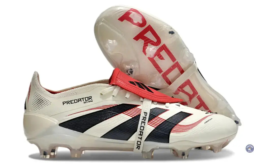 Predator 25 Elite Fold-over Tongue FG Champagne - Blanc/Noir/Pure Ruby