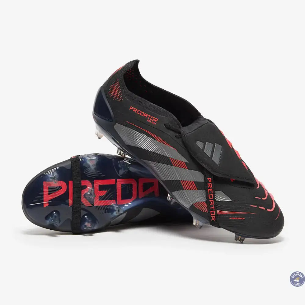 Predator 25 Elite Fold-over Tongue FG Stealth Victory - Noir/Gris/Lucid Red
